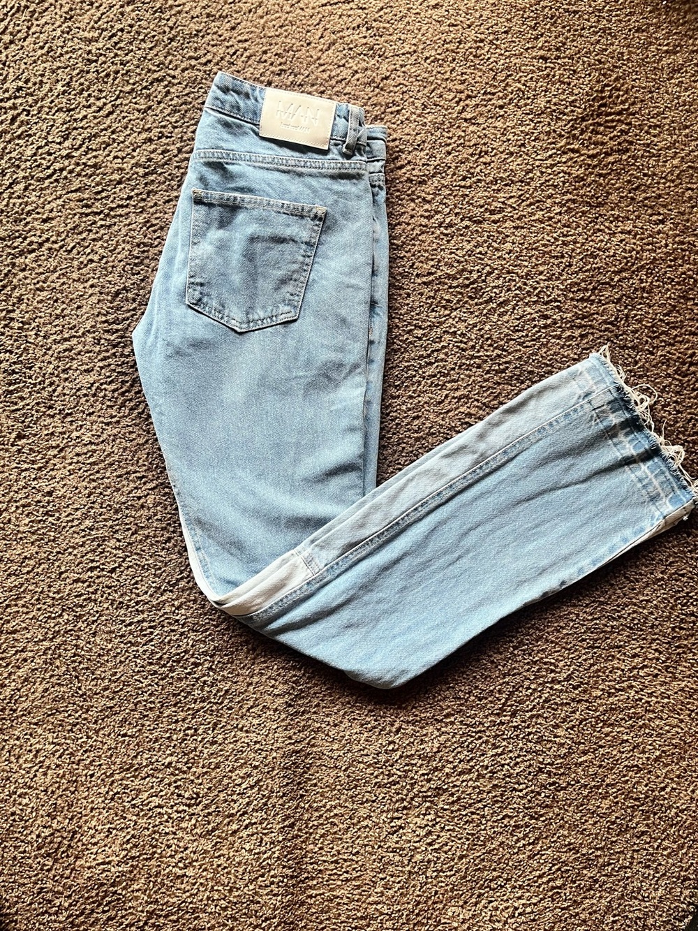 BooHooMan Light Blue Flare Mens Jeans